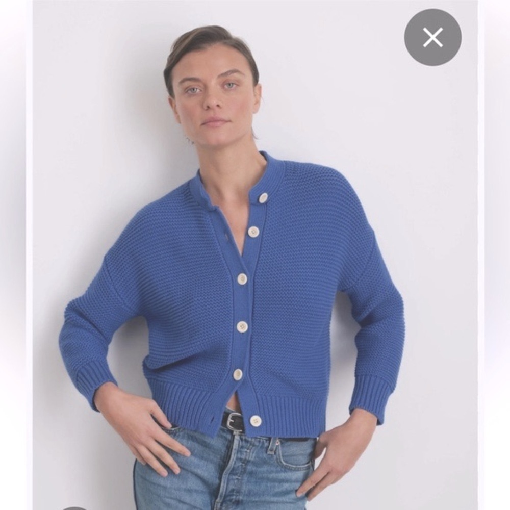 Alex Mill cardigan 100% cotton knit cardigan sweater light blue small cardigan